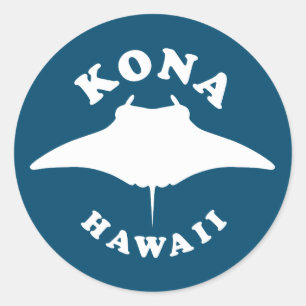 Manta Ray Diving in Kona, Hawaii Classic Round Sticker