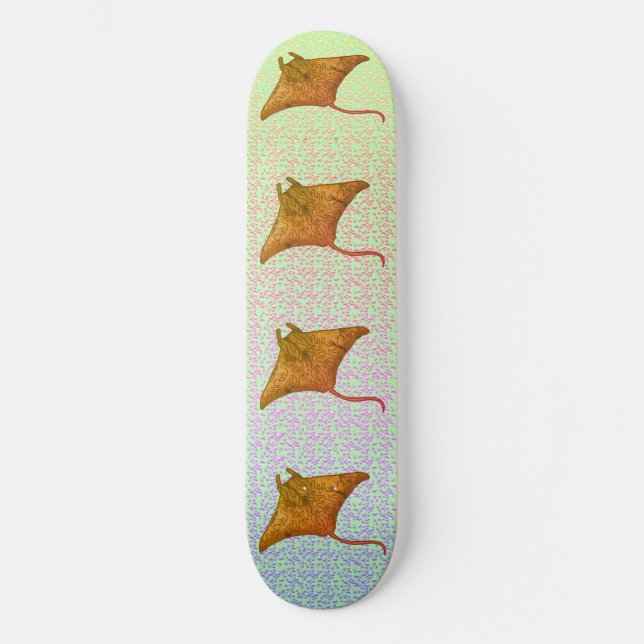 Manta Ray Flames Skateboard  (Front)