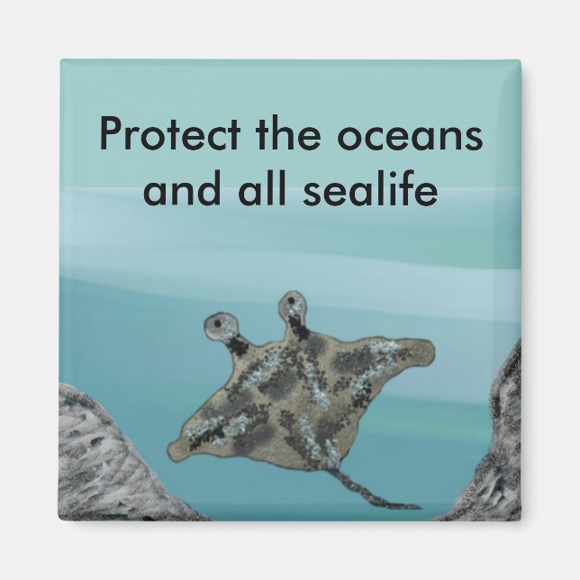 Manta Ray Habitat Protection Magnet (Front)