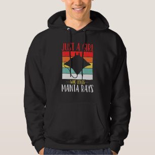 Manta Ray Just A Girl Who Loves Manta Rays Retro Hoodie