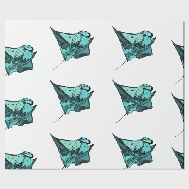 Manta Ray, (Manta birostris) Wrapping Paper (Seam)