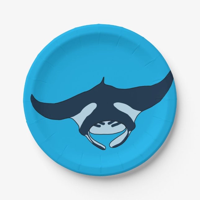 Manta Ray Paper Plate (Front)