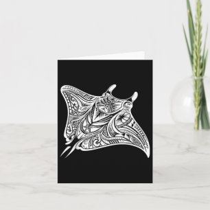 Manta Ray Polynesian Tribal Sea Tattoo Sea Card