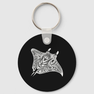 Manta Ray Polynesian Tribal Sea Tattoo Sea Key Ring