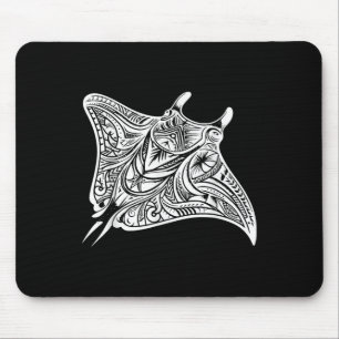 Manta Ray Polynesian Tribal Sea Tattoo Sea  Mouse Mat