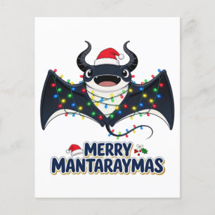 Manta Ray Santa Hat Christmas Lights Merry Mantara Flyer