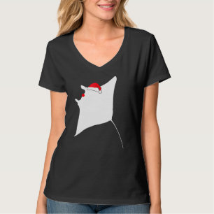 Manta Ray Santa Hat Christmas S T-Shirt