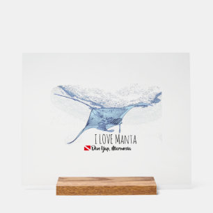Manta Ray Silhouette Acrylic Sign
