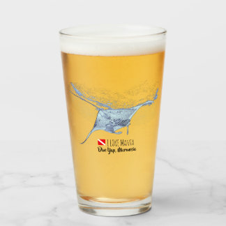 Manta ray silhouette glass