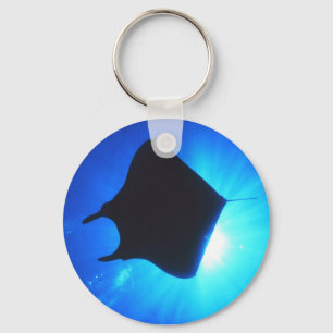 Manta Ray Silhouette Key Ring