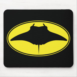 Manta Ray Silhouette Logo Mouse Mat