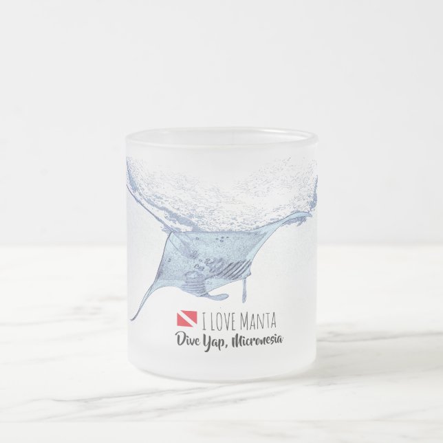 Manta ray silhouette printed Mug (Center)