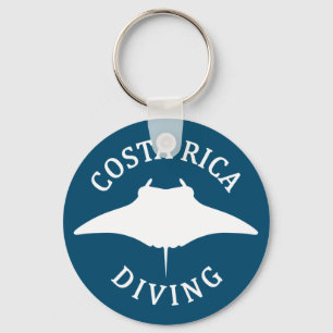 Manta Ray Silhouette - Scuba Diving in Costa Rica Key Ring
