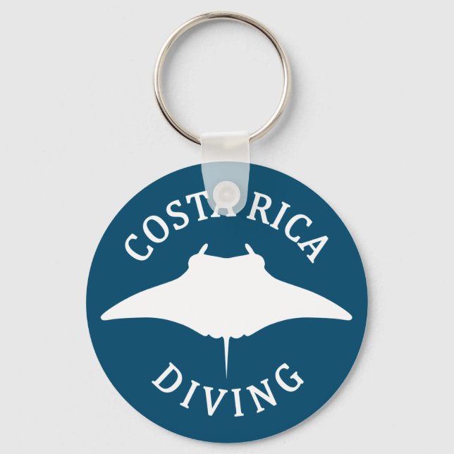 Manta Ray Silhouette - Scuba Diving in Costa Rica Key Ring (Front)