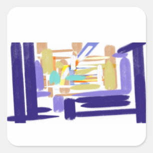 manta ray summer joy square sticker