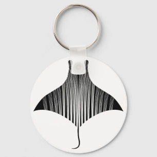 Manta Ray Tattoo Art Key Ring