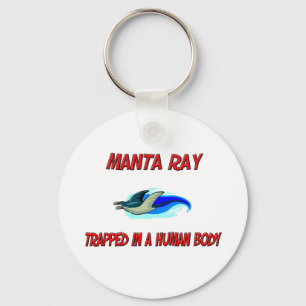 Manta Ray trapped in a human body Key Ring