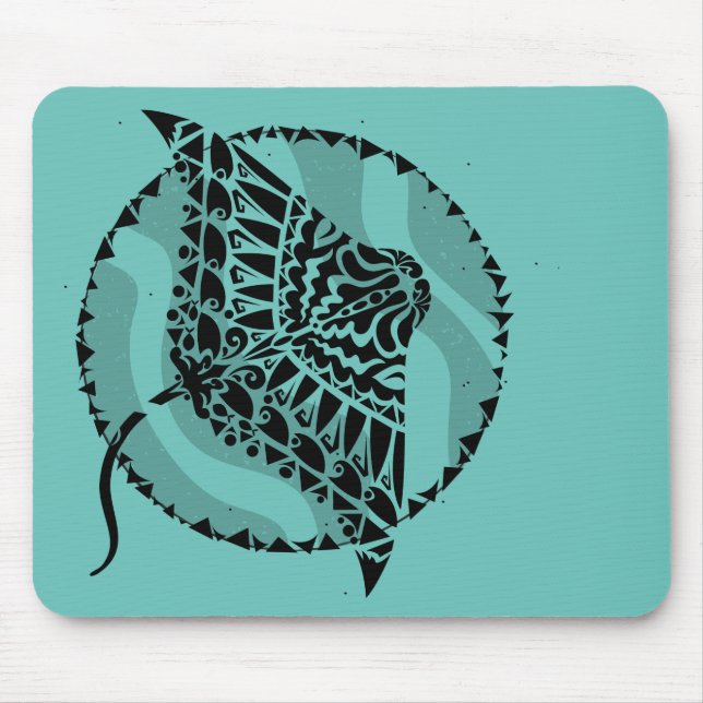 Manta Ray Tribal Tattoo Style Mouse Mat (Front)
