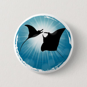 Manta Ray Underwater Aquatic Life 6 Cm Round Badge