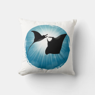 Manta Ray Underwater Aquatic Life Cushion