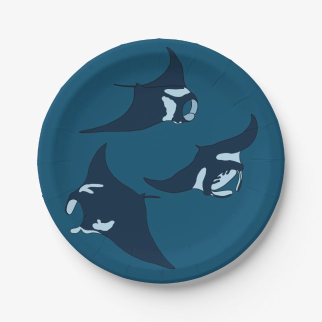 Manta Rays Paper Plate (Front)