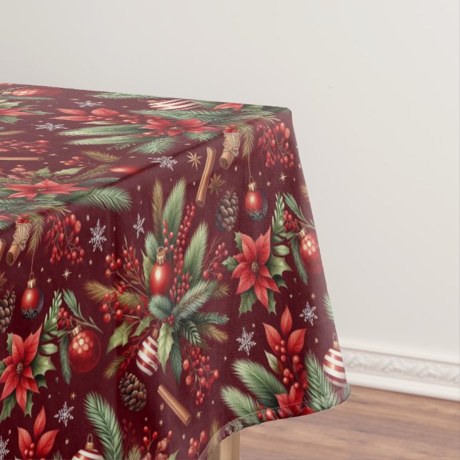 Mantel Navideño Christmas Flowers Tablecloth (In Situ)