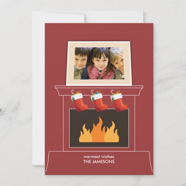 Mantelpiece Photo Holiday Card (Front)