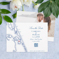 Manteo NC Outer Banks Map Elegant QR code Wedding