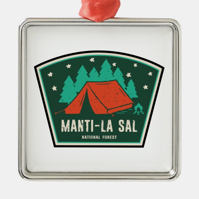 Manti-La Sal National Forest Camping Metal Tree Decoration (Front)