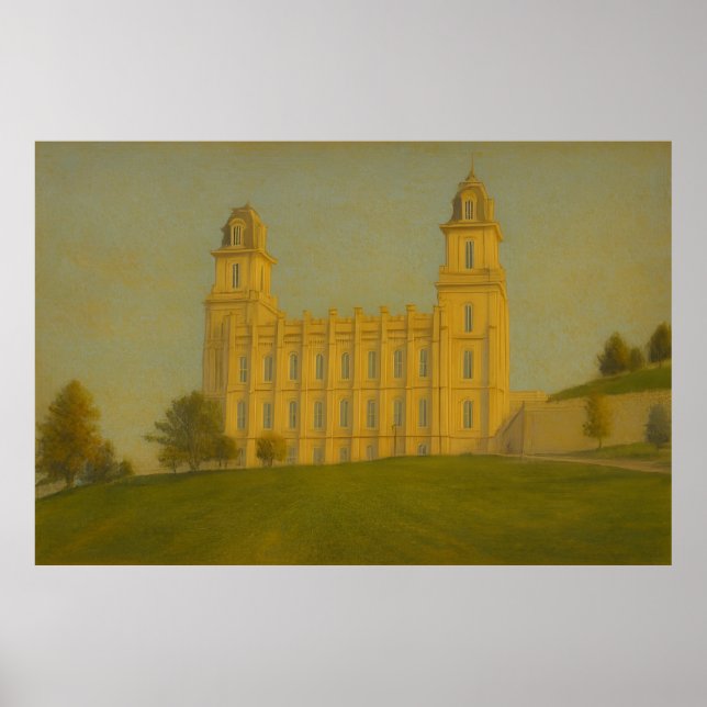 Manti Utah Temple Painting™ LDS Wall Art Poster (Front)