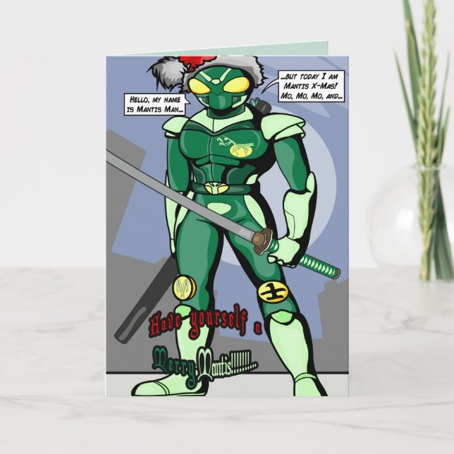 Mantis Man - Merry Mantis Card (Front)