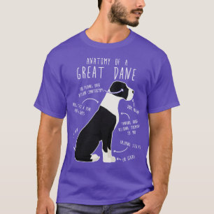Mantle Great Dane Dog Anatomy T-Shirt