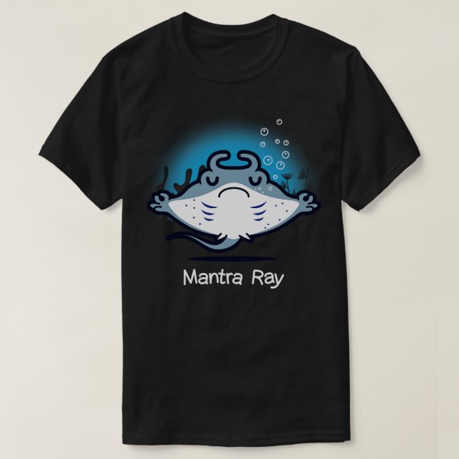 Mantra Ray Funny Cute Kawaii Manta Ray Doing Yoga  T-Shirt (Design Front)