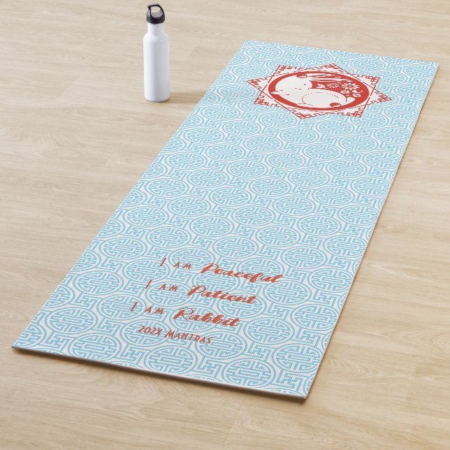 Mantras Year of the Rabbit Lunar New Year Blue Yoga Mat (In Situ)