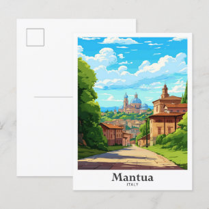 Mantua Italy Art Vintage Travel Illustration Postcard