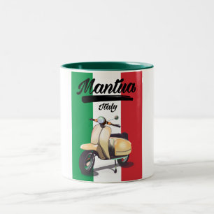 Mantua Italy travel poster Two-Tone Coffee Mug