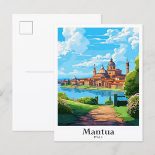 Mantua Italy Travel Potrait Illustration Postcard