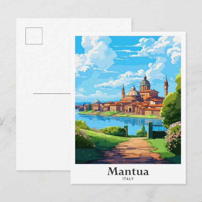 Mantua Italy Travel Potrait Illustration Postcard (Front/Back)