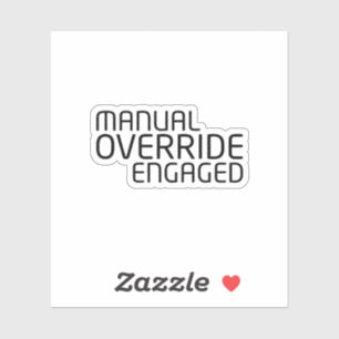 Manual Override Engaged Primary Interface Decal 