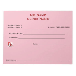 Manual Prescription Pad (Large - Pink)