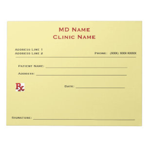 Manual Prescription Pad (Large - Yellow)