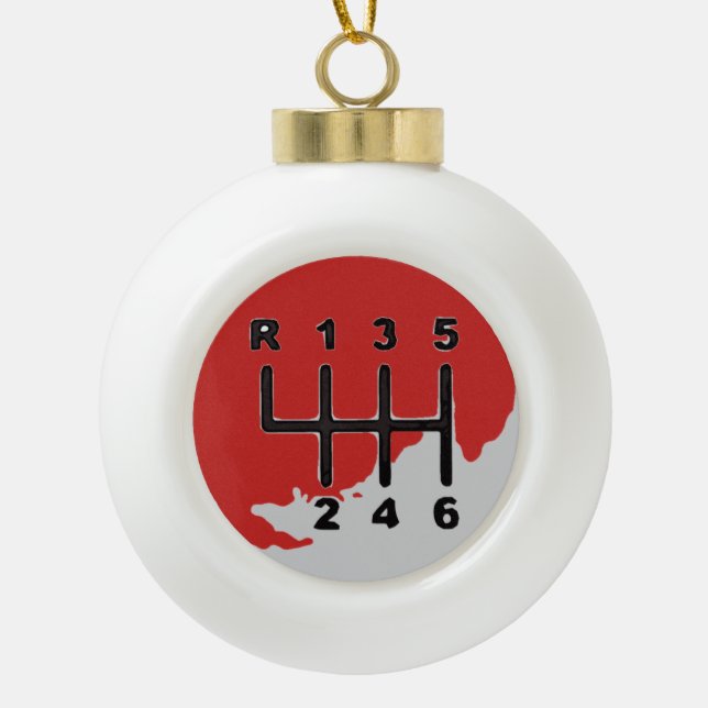 MANUAL Transmission - COLORS Ceramic Ball Christmas Ornament (Front)