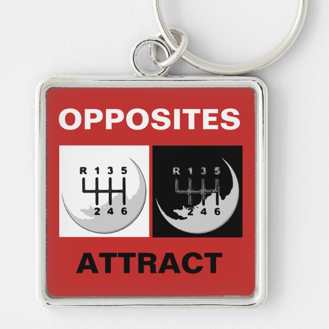 MANUAL Transmission - OPPOSITES ATTRACT Key Ring (Front)