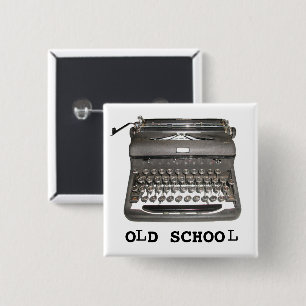 Manual Typewriter "Old School" Button