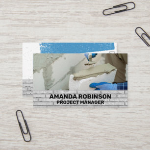 Manual Worker   Mortar   Brick Wall Business Card