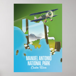 Manuel Antonio National Park, Costa Rica map. Poster