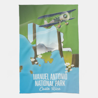 Manuel Antonio National Park, Costa Rica map. Tea Towel