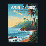 Manuel Antonio National Park Travel Art Vintage Postcard<br><div class="desc">Manuel Antonio National Park vector artwork design. Manuel Antonio National Park,  on Costa Rica’s central Pacific coast,  encompasses rugged rainforest,  white-sand beaches and coral reefs.</div>