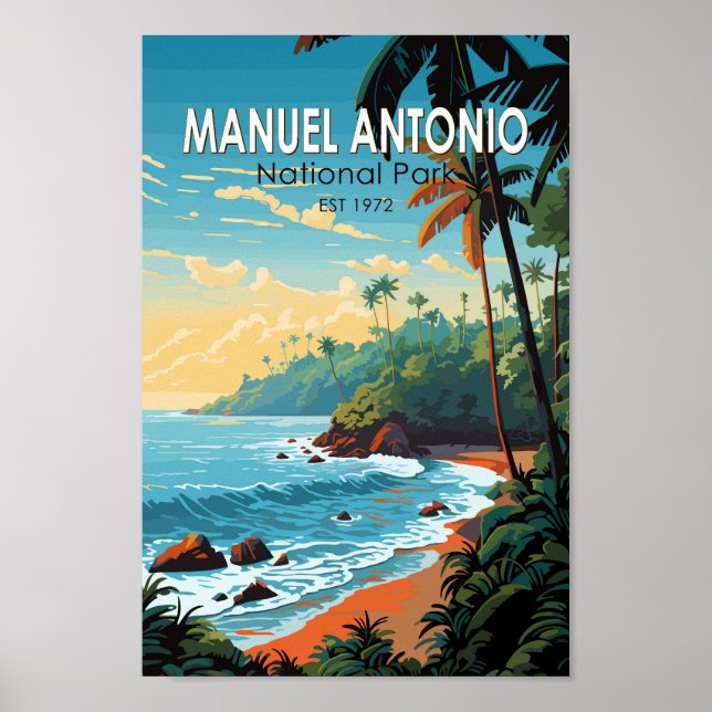 Manuel Antonio National Park Travel Art Vintage Poster (Front)
