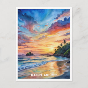 Manuel Antonio National Park Watercolor Painting Postcard